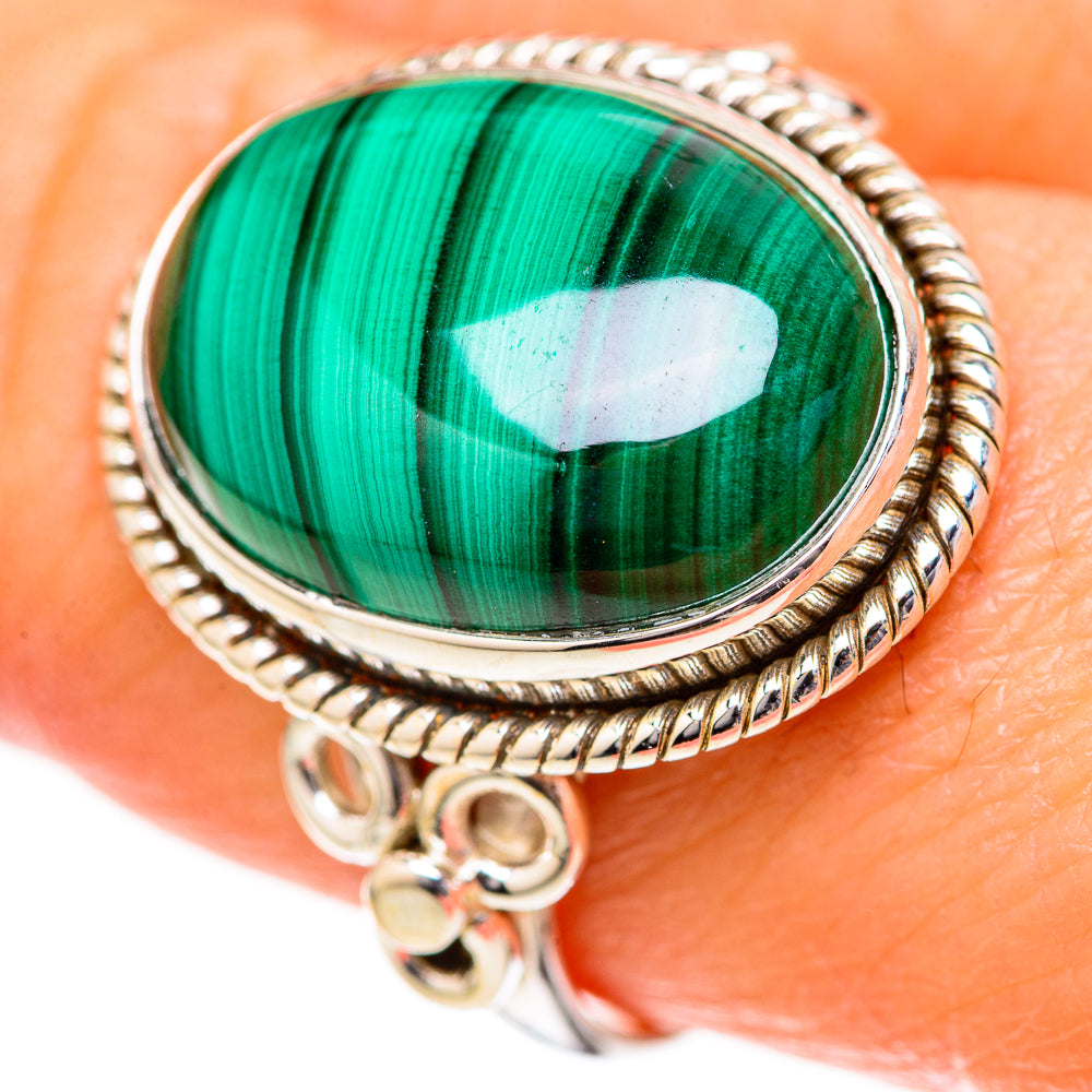 Malachite Rings handcrafted by Ana Silver Co - RING128130