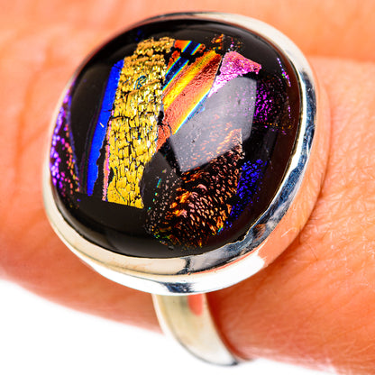 Dichroic Glass Rings handcrafted by Ana Silver Co - RING128136