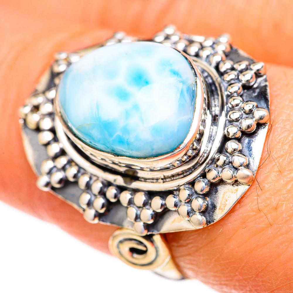 Larimar Rings handcrafted by Ana Silver Co - RING128148