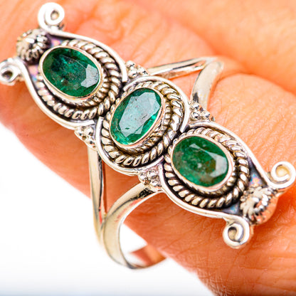 Zambian Emerald Rings handcrafted by Ana Silver Co - RING128153