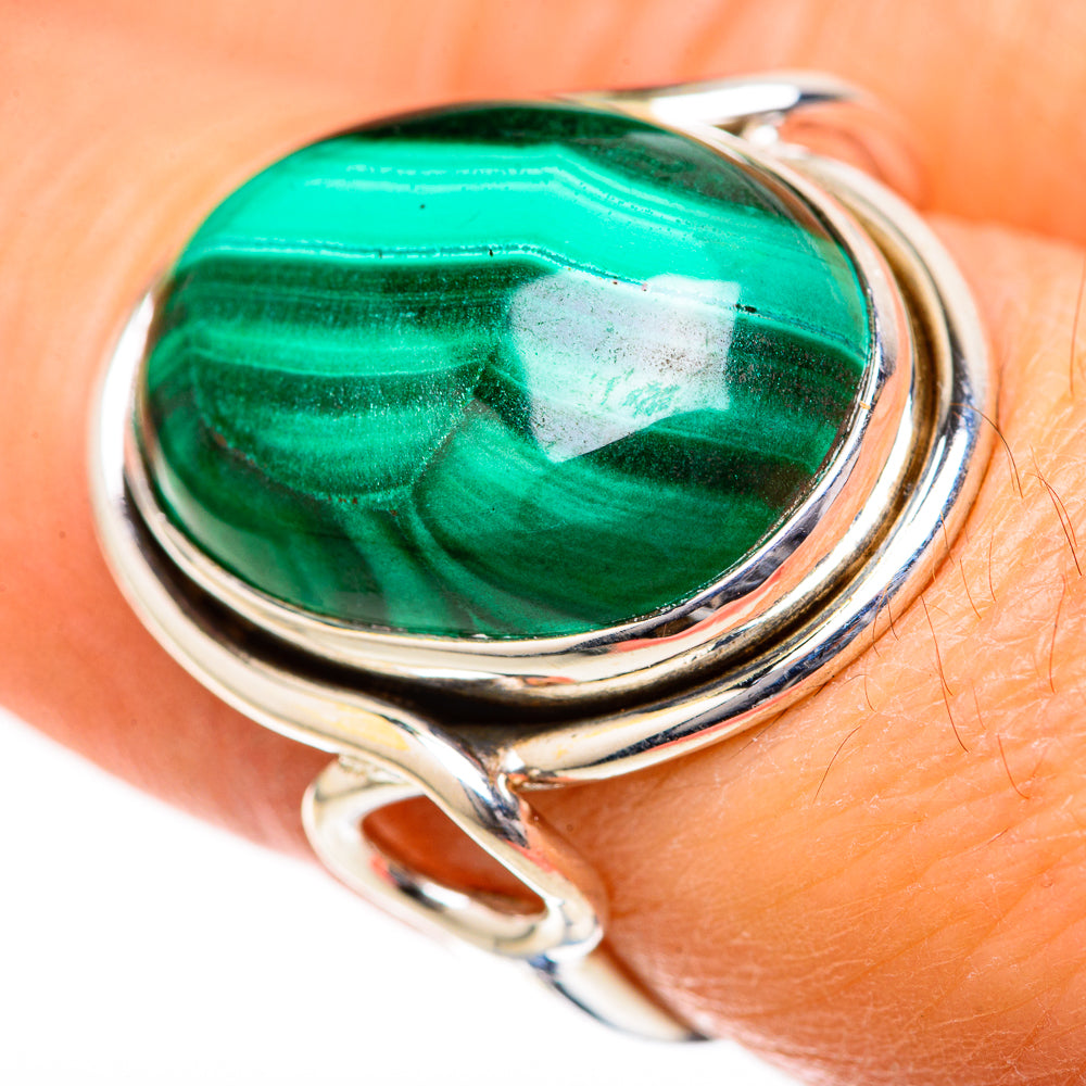 Malachite Rings handcrafted by Ana Silver Co - RING128154