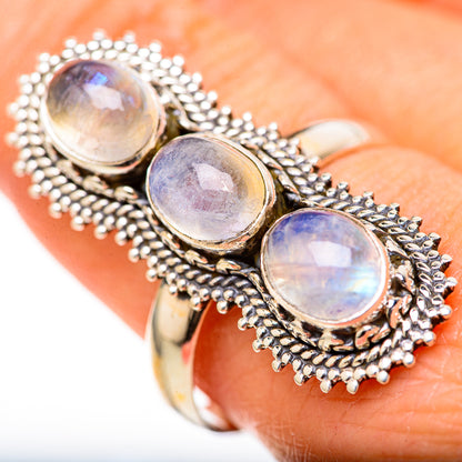 Rainbow Moonstone Rings handcrafted by Ana Silver Co - RING128158