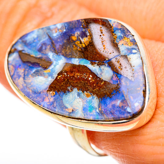 Boulder Opal Rings handcrafted by Ana Silver Co - RING128186