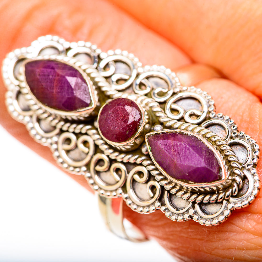 Red Sillimanite Rings handcrafted by Ana Silver Co - RING128198
