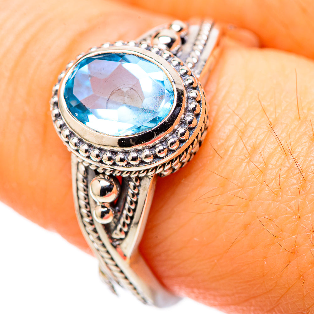 Blue Topaz Rings handcrafted by Ana Silver Co - RING128218