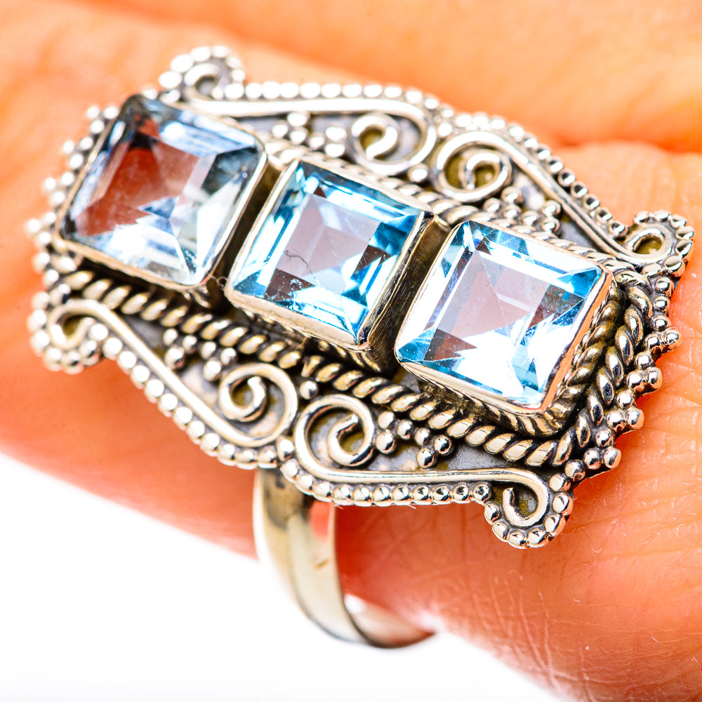 Blue Topaz Rings handcrafted by Ana Silver Co - RING128220