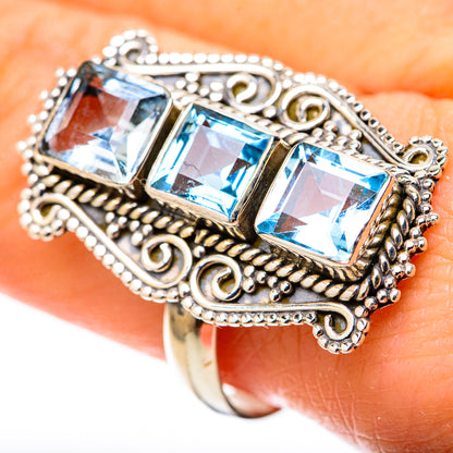Blue Topaz Rings handcrafted by Ana Silver Co - RING128220