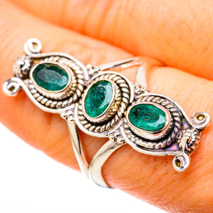 Zambian Emerald Rings handcrafted by Ana Silver Co - RING128224