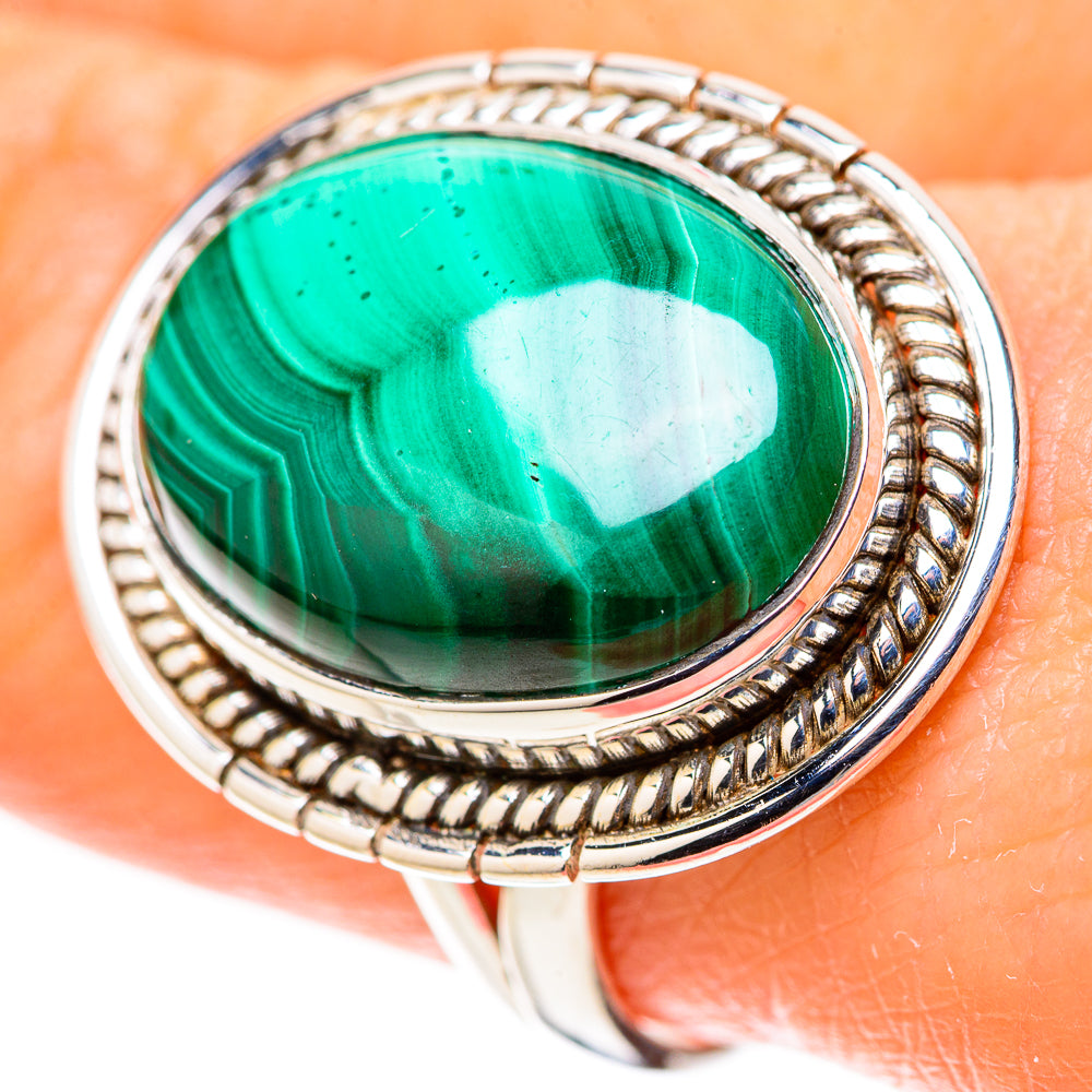 Malachite Rings handcrafted by Ana Silver Co - RING128226