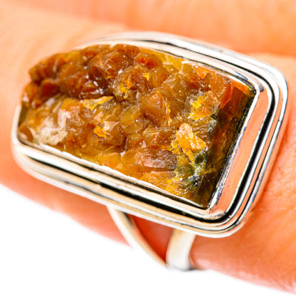Orange Calcite Rings handcrafted by Ana Silver Co - RING128229