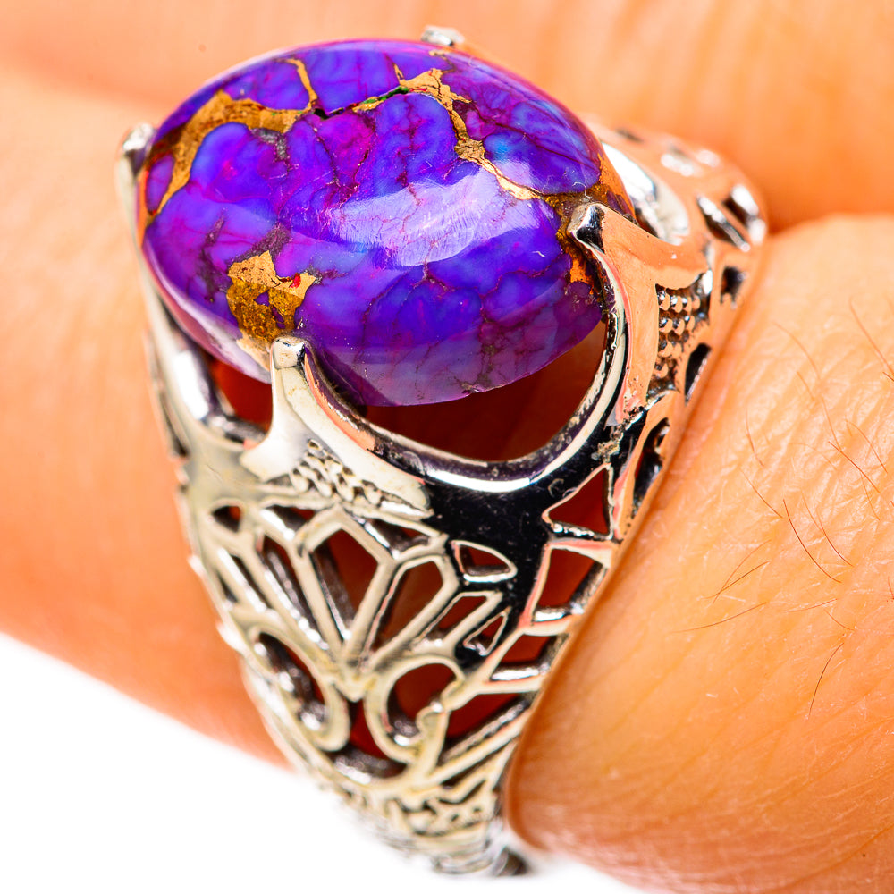 Purple Copper Composite Turquoise Rings handcrafted by Ana Silver Co - RING128236