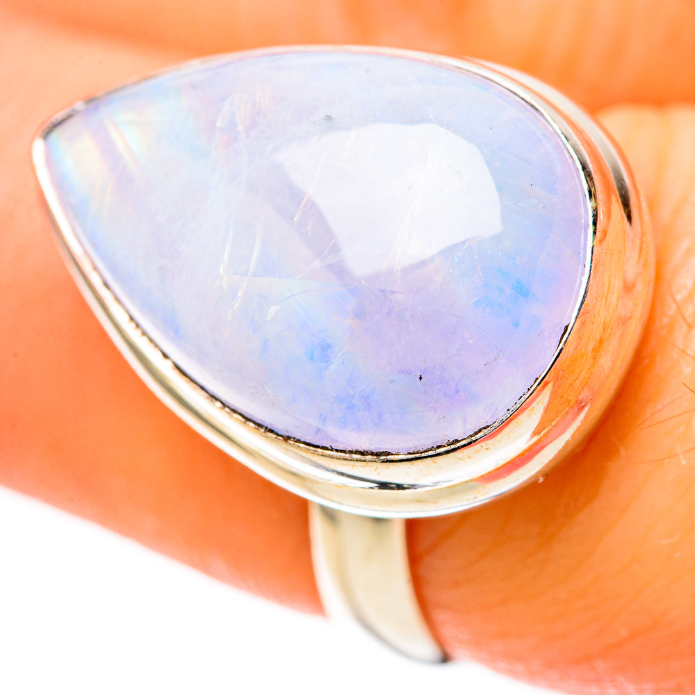 Rainbow Moonstone Rings handcrafted by Ana Silver Co - RING128239