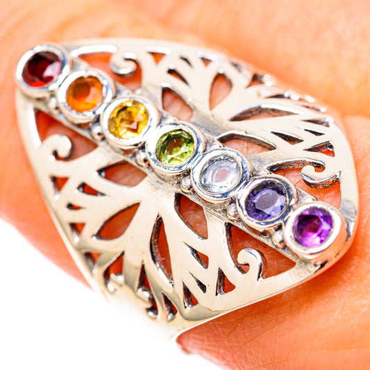 Multi-Stone Rainbow Chakra Rings handcrafted by Ana Silver Co - RING128242