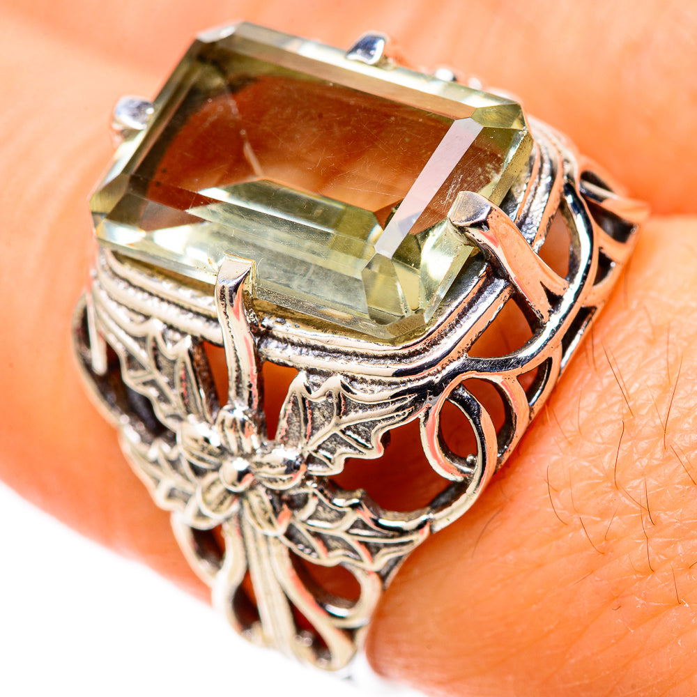 Green Amethyst Rings handcrafted by Ana Silver Co - RING128258