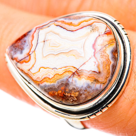 Crazy Lace Agate Rings handcrafted by Ana Silver Co - RING128260