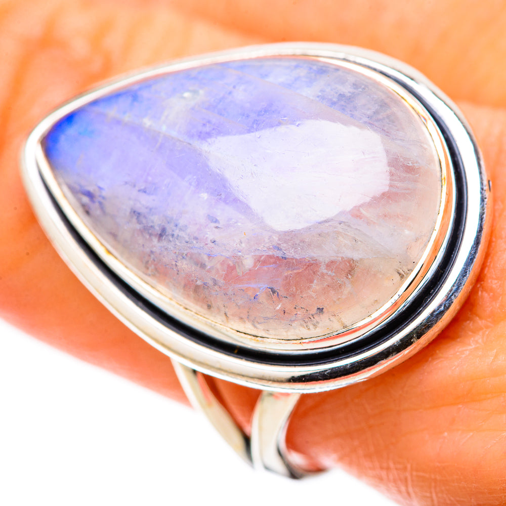 Rainbow Moonstone Rings handcrafted by Ana Silver Co - RING128269