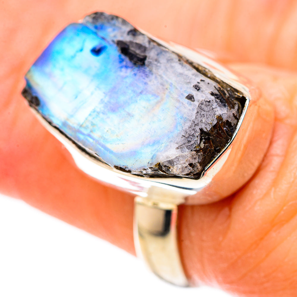 Rainbow Moonstone Rings handcrafted by Ana Silver Co - RING128270