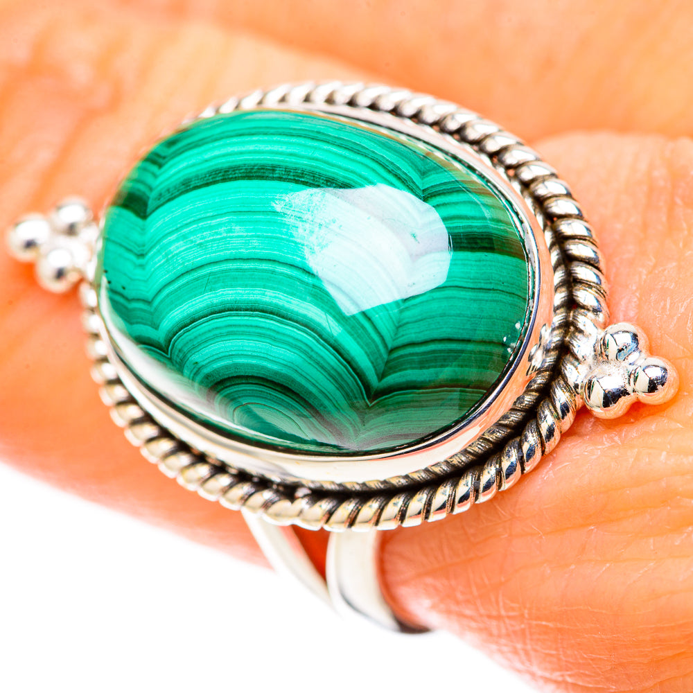 Malachite Rings handcrafted by Ana Silver Co - RING128286