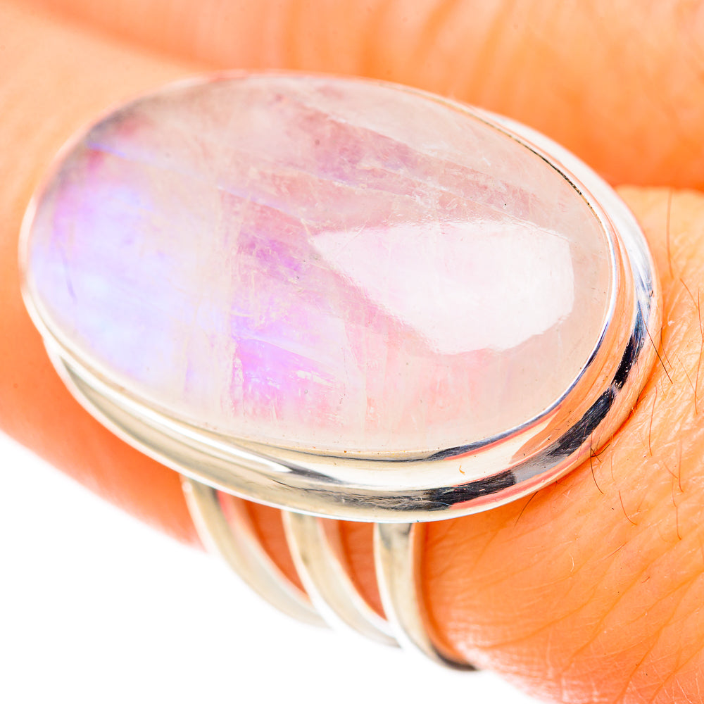 Rainbow Moonstone Rings handcrafted by Ana Silver Co - RING128295