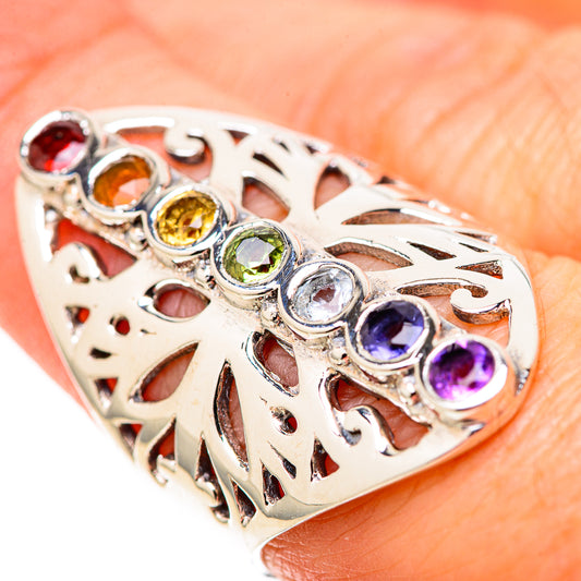 Multi-Stone Rainbow Chakra Rings handcrafted by Ana Silver Co - RING128298