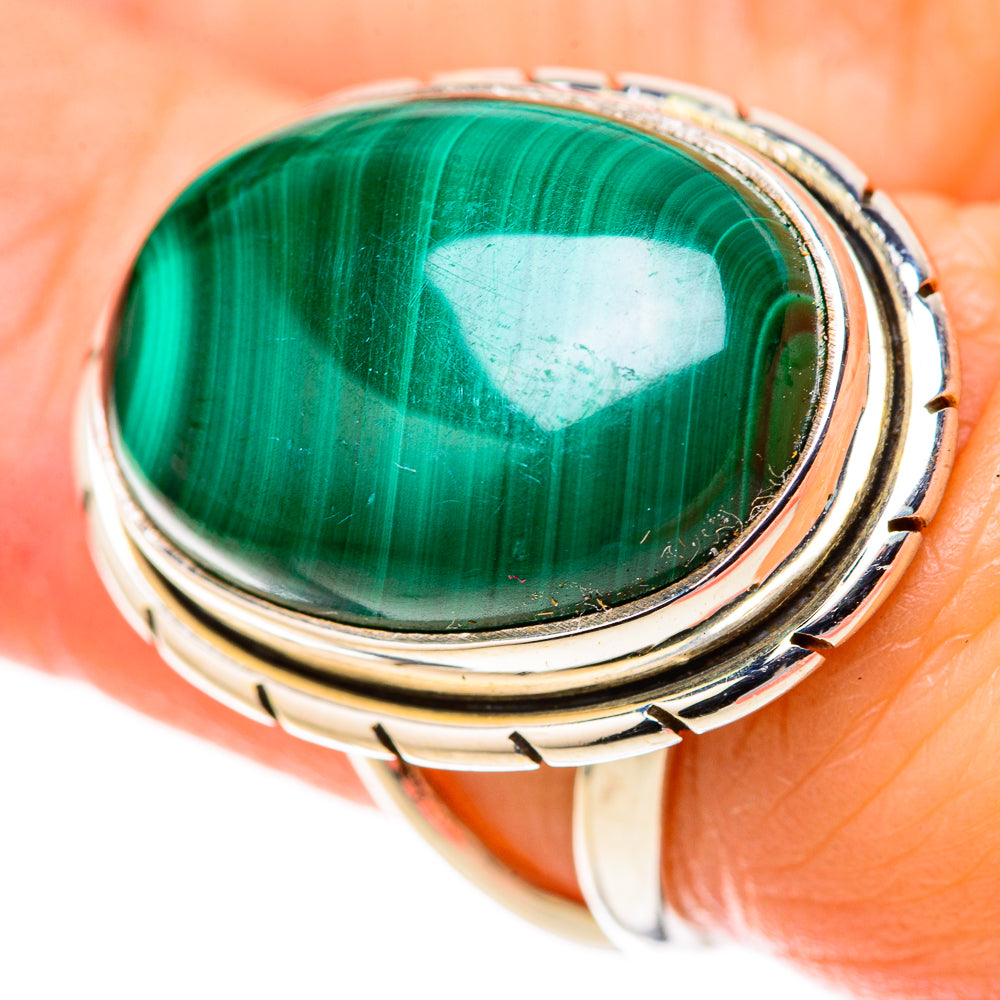 Malachite Rings handcrafted by Ana Silver Co - RING128312