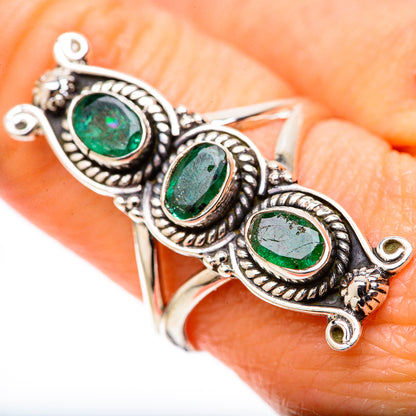 Zambian Emerald Rings handcrafted by Ana Silver Co - RING128313