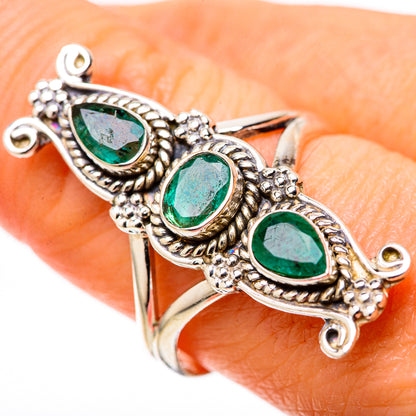 Zambian Emerald Rings handcrafted by Ana Silver Co - RING128316
