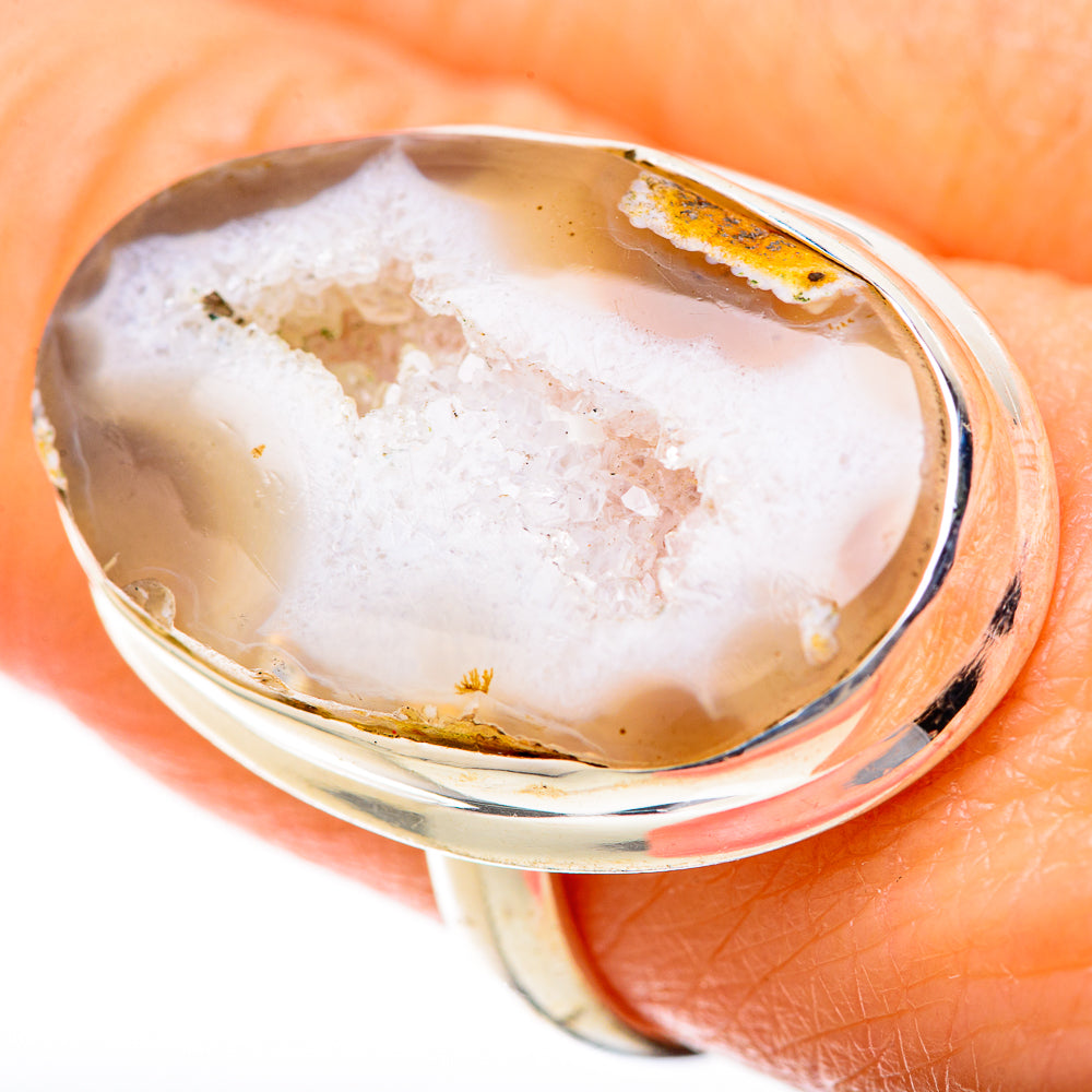 Window Agate Druzy Rings handcrafted by Ana Silver Co - RING128317