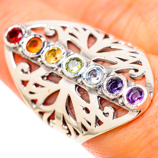Multi-Stone Rainbow Chakra Rings handcrafted by Ana Silver Co - RING128326