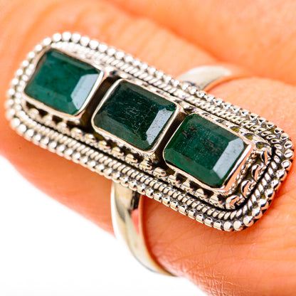 Zambian Emerald Rings handcrafted by Ana Silver Co - RING128367