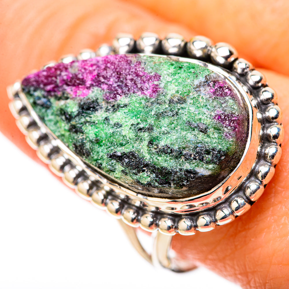 Ruby Zoisite Rings handcrafted by Ana Silver Co - RING128369