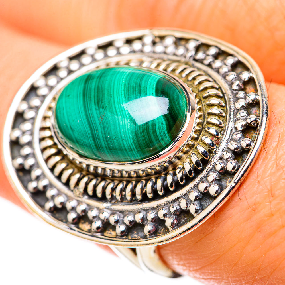 Malachite Rings handcrafted by Ana Silver Co - RING128370