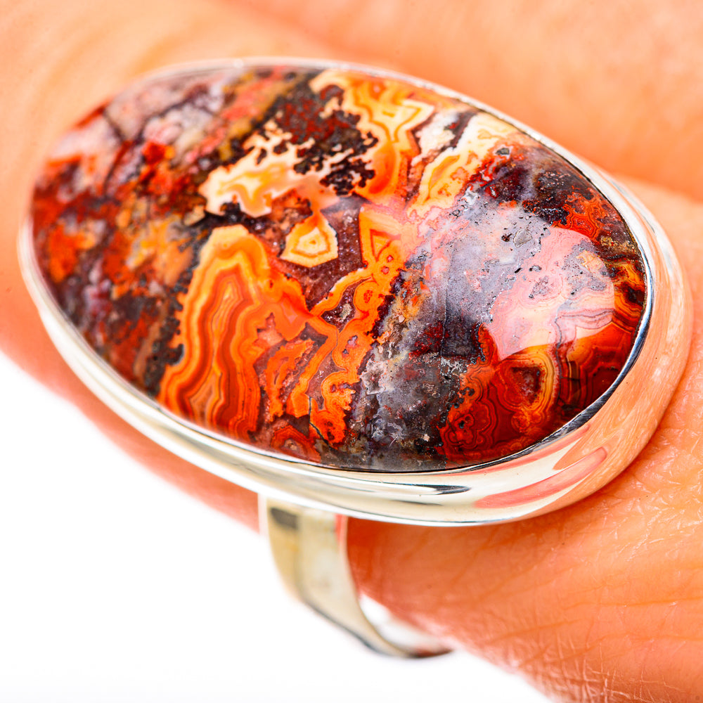 Crazy Lace Agate Rings handcrafted by Ana Silver Co - RING128372