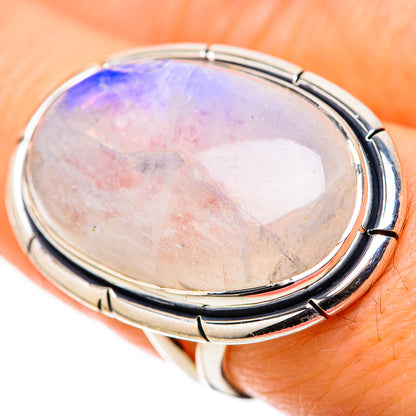 Rainbow Moonstone Rings handcrafted by Ana Silver Co - RING128376