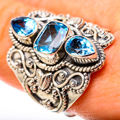 Blue Topaz Rings handcrafted by Ana Silver Co - RING128388