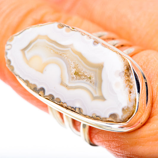 Window Agate Druzy Rings handcrafted by Ana Silver Co - RING128398