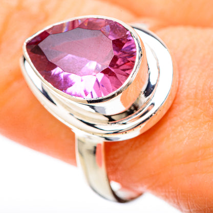 Purple alexandrite color-change ring in 925 sterling silver, size 10, oval gemstone