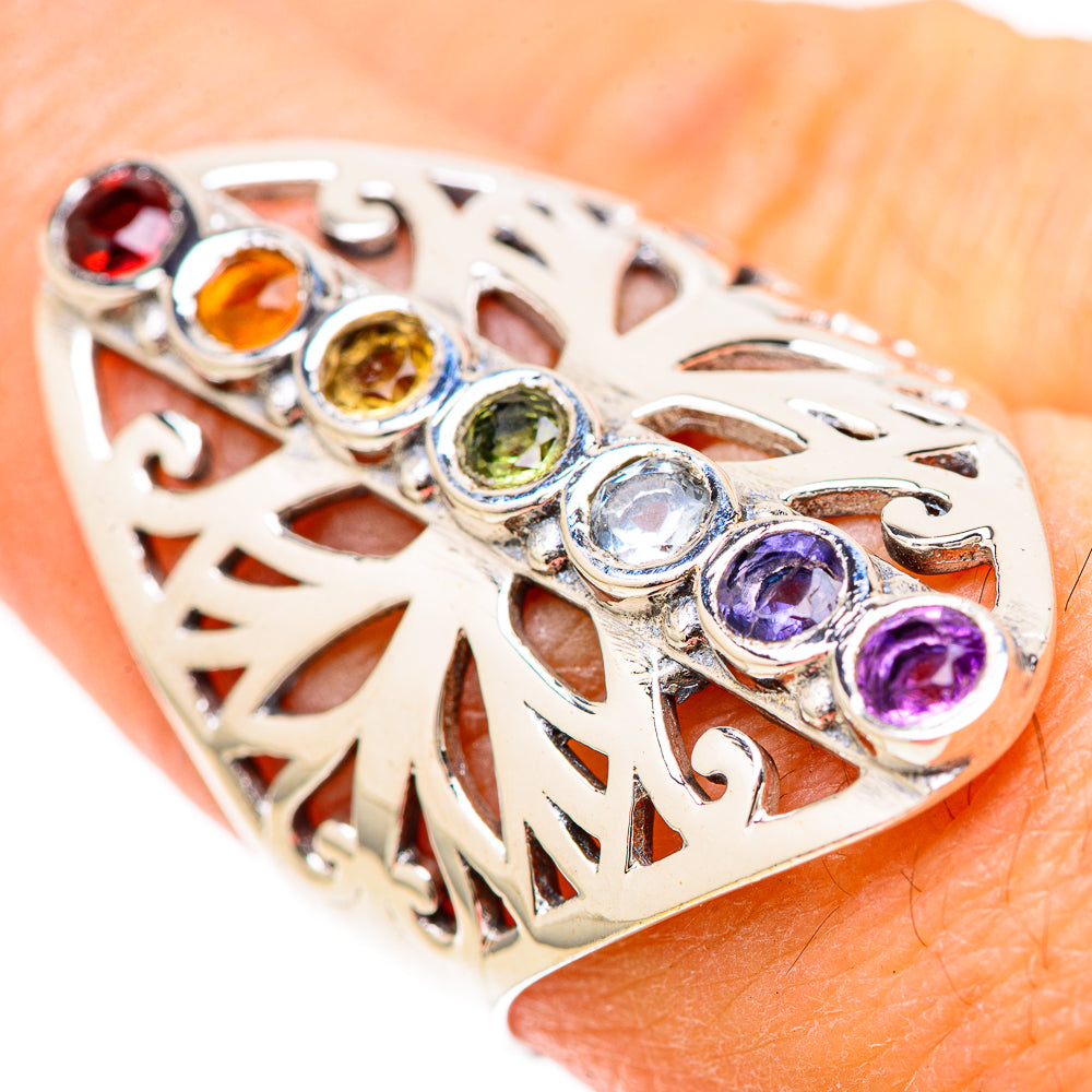 Multi-Stone Rainbow Chakra Rings handcrafted by Ana Silver Co - RING128468