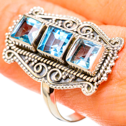 Blue Topaz Rings handcrafted by Ana Silver Co - RING128478