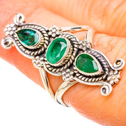 Zambian Emerald Rings handcrafted by Ana Silver Co - RING128483