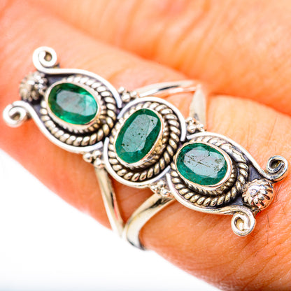 Zambian Emerald Rings handcrafted by Ana Silver Co - RING128485