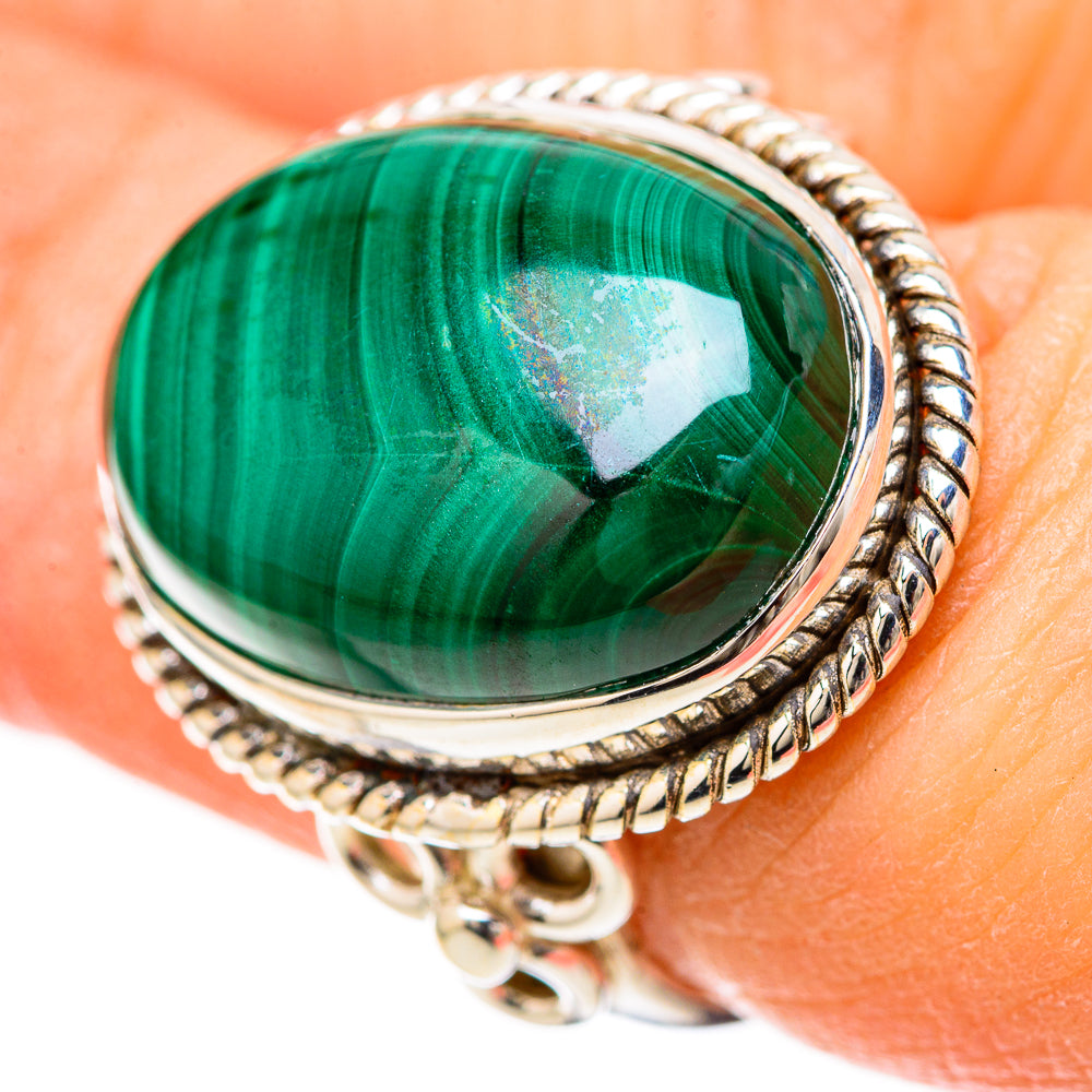 Malachite Rings handcrafted by Ana Silver Co - RING128486