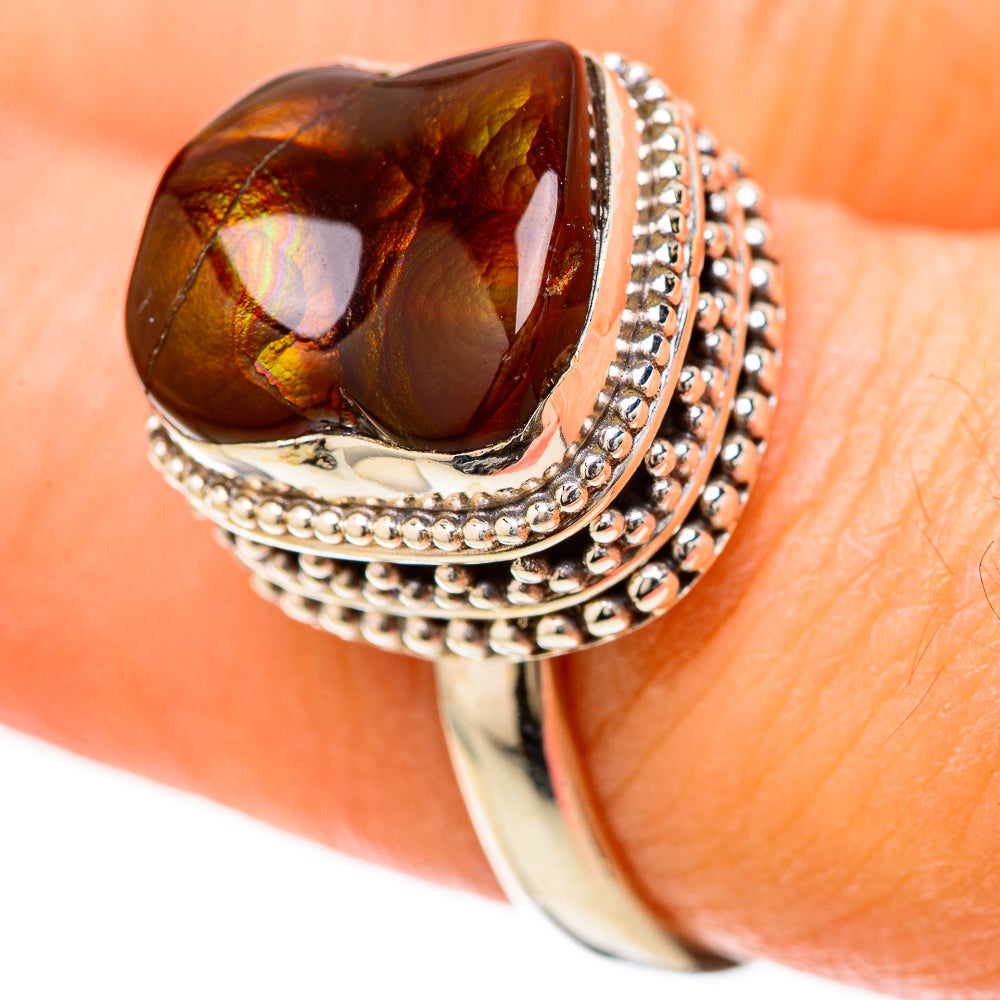Mexican Fire Agate Rings handcrafted by Ana Silver Co - RING128488