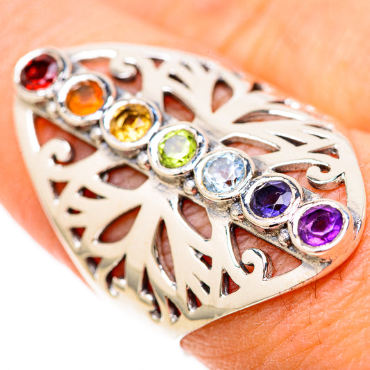 Multi-Stone Rainbow Chakra Rings handcrafted by Ana Silver Co - RING128493