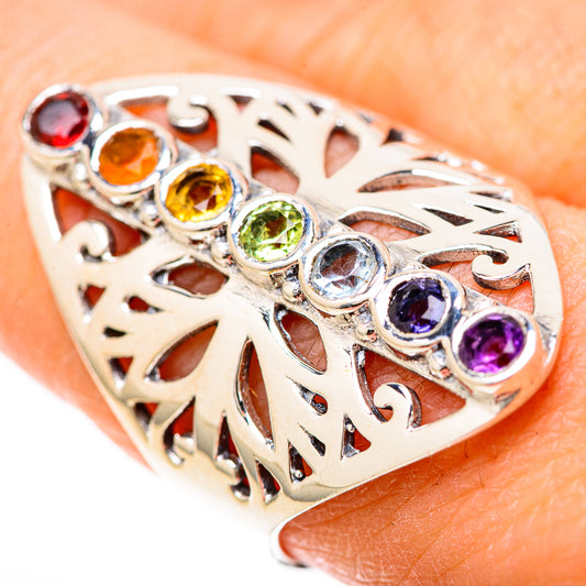 Multi-Stone Rainbow Chakra Rings handcrafted by Ana Silver Co - RING128494