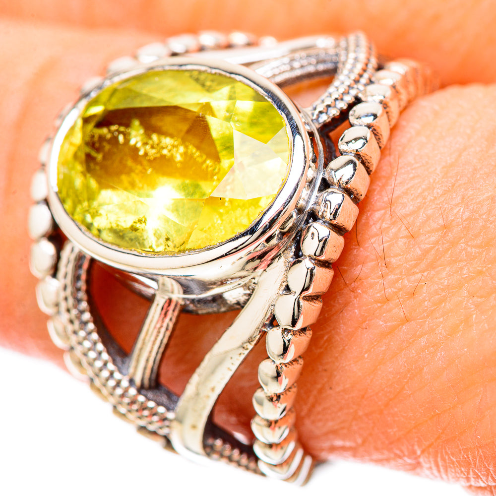 Lemon Quartz Rings handcrafted by Ana Silver Co - RING128501