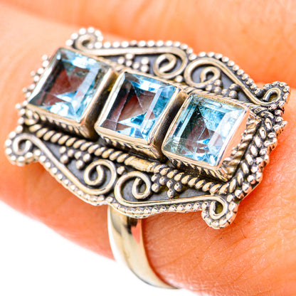 Blue Topaz Rings handcrafted by Ana Silver Co - RING128504