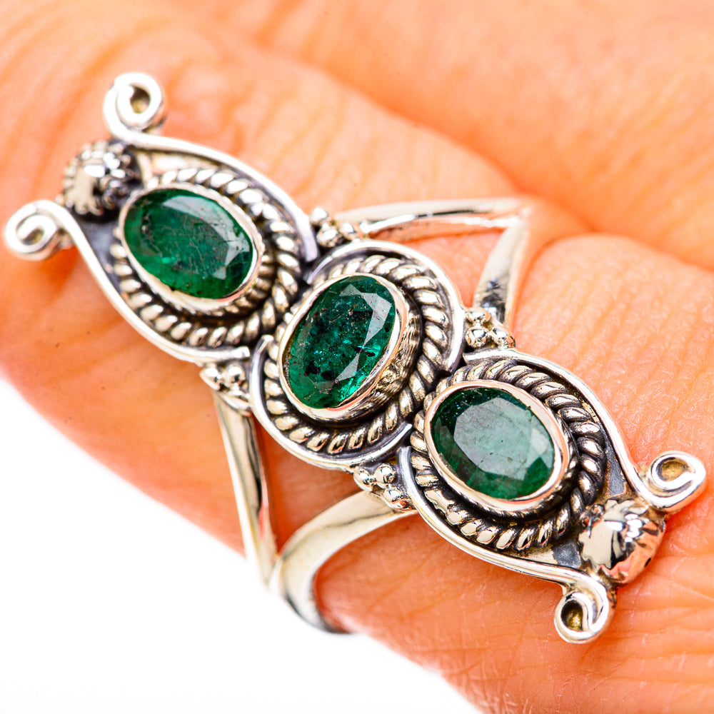 Zambian Emerald Rings handcrafted by Ana Silver Co - RING128508