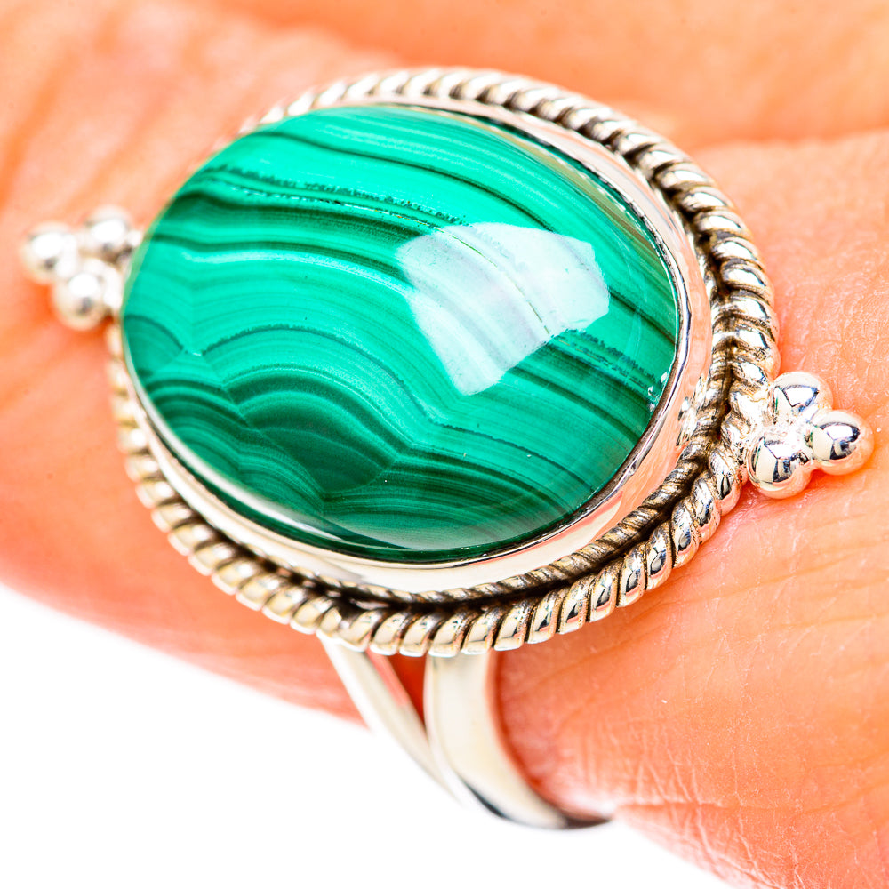 Malachite Rings handcrafted by Ana Silver Co - RING128509