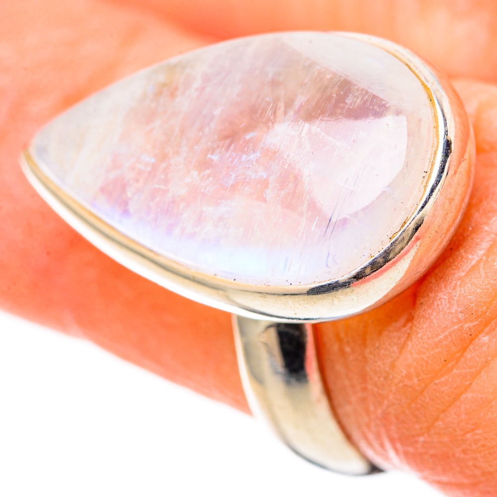 Rainbow Moonstone Rings handcrafted by Ana Silver Co - RING128516
